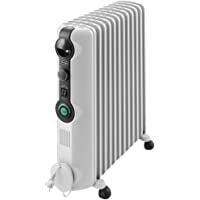 DeLonghi TRRS 1225C Radia S - Radiador- Termostato Ambiente Ajustable- Comfort-Temp- 12 Elementos- Ruedas- Blanco